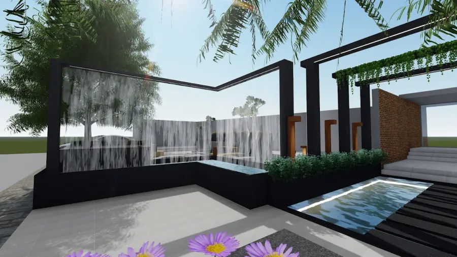 Landscape and pool design — render by IDC Architects